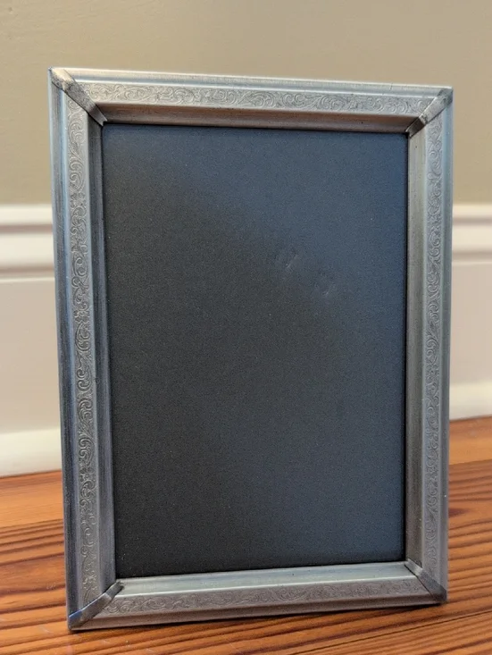 Classic Vintage Ornate Etched Silver Metal Picture Frame 4.5 x 6 Photo Opening