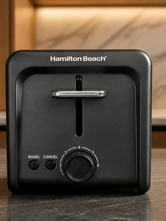 Hamilton Beach 2-Slice Extra-Wide Slot Toaster - Black & Stainless Steel