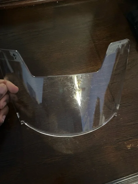 clear, high-impact polycarbonate football visor