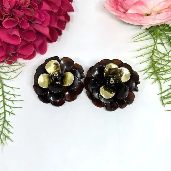 VINTAGE⚜️RETRO Blooming Rose Clip Earrings