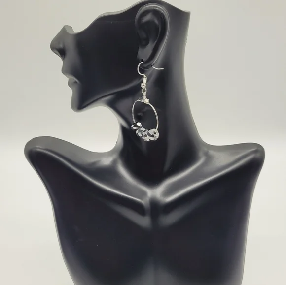Handmade Silver-Tone Hoop Earrings​​​