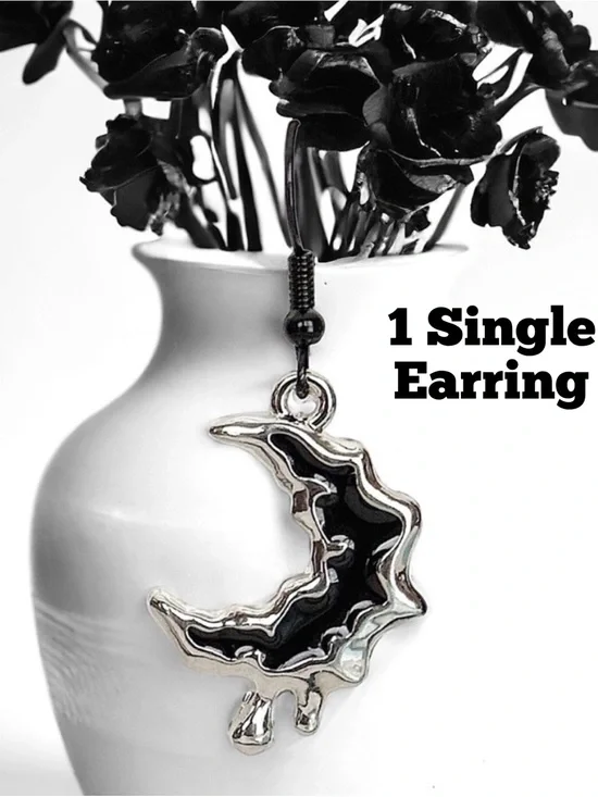 5 For $25💫Single Melting Wicked Crescent Moon Earring Dangle