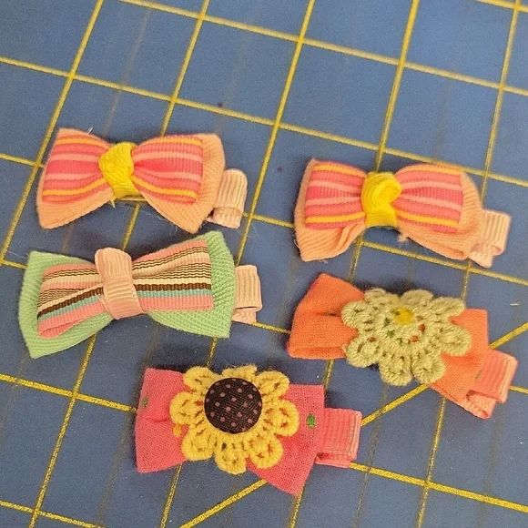 Bundle of 5 Colorful Kids Hair Clip Set