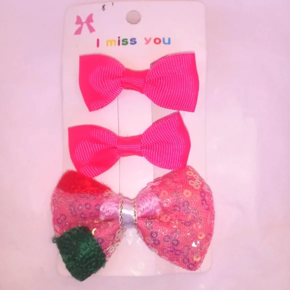 Girls bow handmade ( box pink #1)