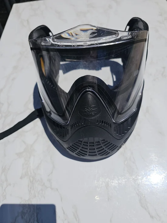 Paintball MASK- Full Face Black Protective Mask with Clear Visor