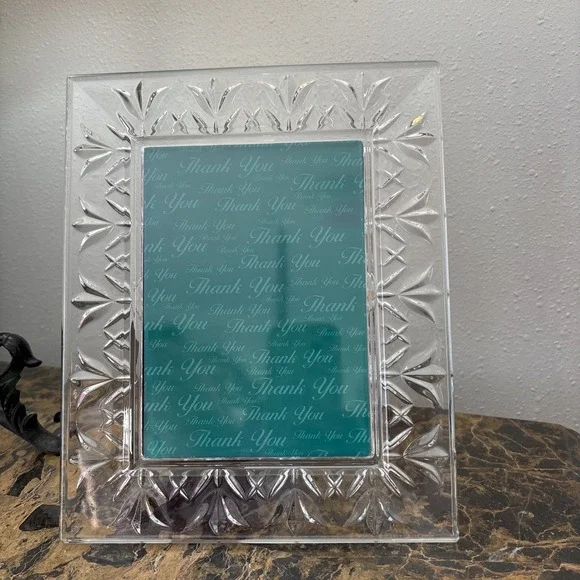 WATERFORD Crystal Thank You 5x7 Picture Frame 8.75