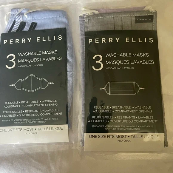 6 Perry Ellis washable mask, reusable one size.
