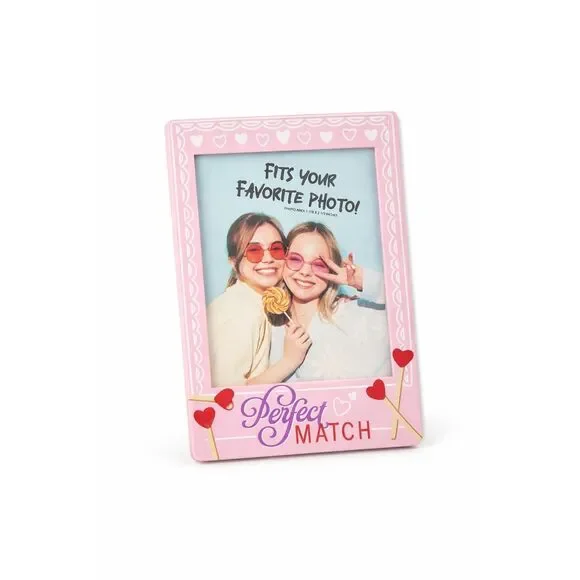 Perfect Match Magnetic Photo Frame Pink Heart Fridge Magnet 1.75x2.5 Photo