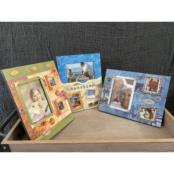 Collage Art‎ Photo Frames 3 Frames/3 Scrapbooking Style Designs Good Condition