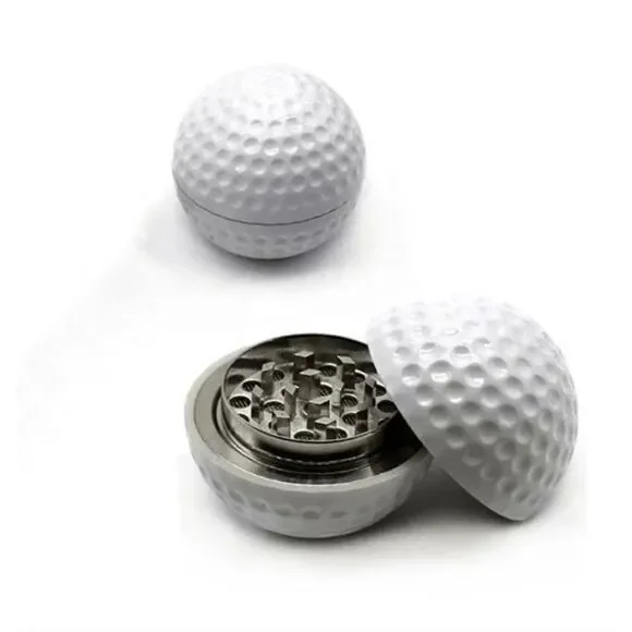 2.5 '' Metal Golf Ball 3 Piece Tobacco Herb Kitchen Spice Grinder Crusher