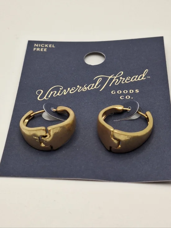 Universal Thread Gold Huggie Hoop Earrings | Chunky Matte Minimal Hoops