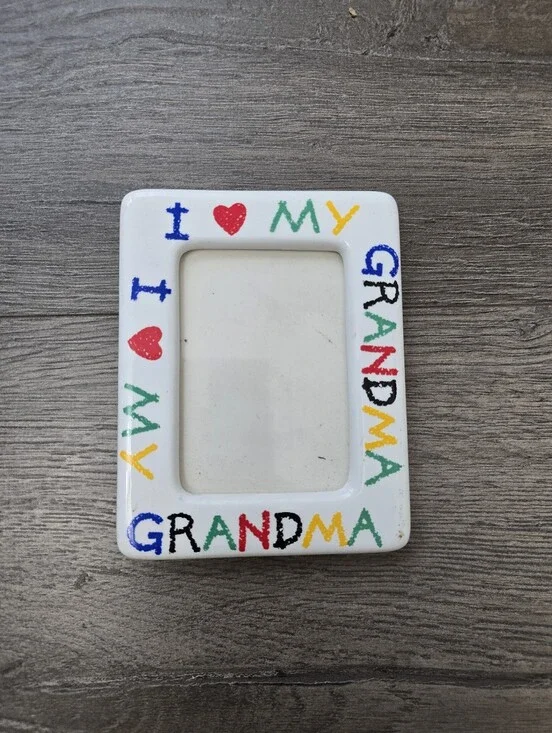 1990's Ceramic I Love My Grandma Picture Frame Or Magnet