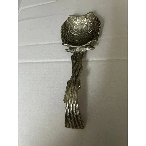 Metal Owl Spoon Rest Laddle Rest Silver Color