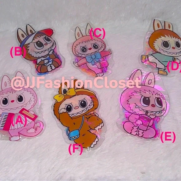 Cute Labubu plastic bag with hair ties