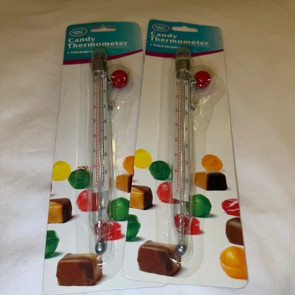 Make n Mold Candy Thermometer Lot of 2 Glass with Pan Clip 400F 5620-Thermometer