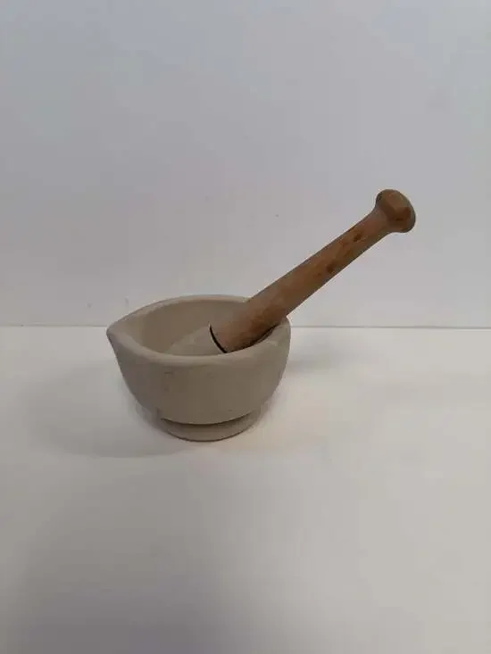 Vintage Acid Proof Porcelain Mortar and Pestle Made in England