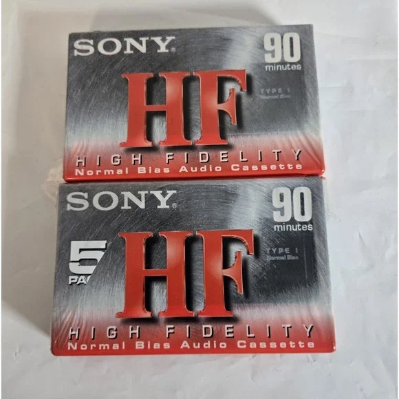 2-Pack Sony High Fidelity HF 90 Min Audio‎ Recording Blank Cassette Tapes