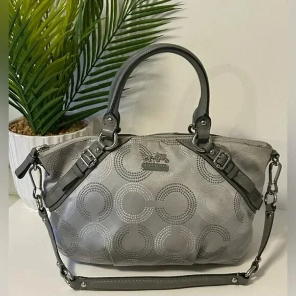 Coach Madison Silver Signature Handbag shoulder bag
