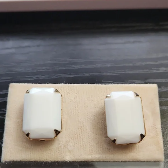 White Pierced Earrings