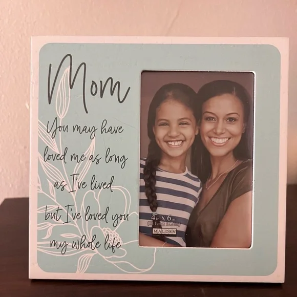 Mom & Me Picture Frame In Pastel Blue & White