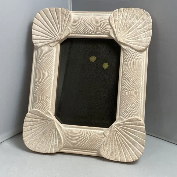 Vintage Boho Beach Cottage Frame Shell Terracotta Cottagecore Decor  for 4
