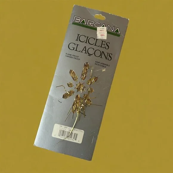 NEW Vintage 90s Barcana Icicles Garland Tinsel Gold Christmas Tree Decor New