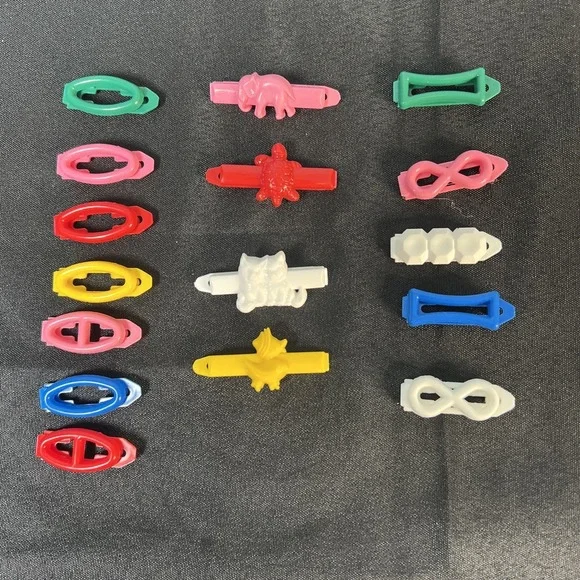 Vintage Tip Top Self Clasp One Piece Hair Barrettes Clip Bundle‎  - Small- New
