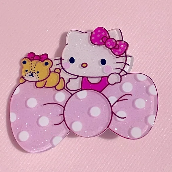 Hello Kitty Pink Polka Dot Hair Clip