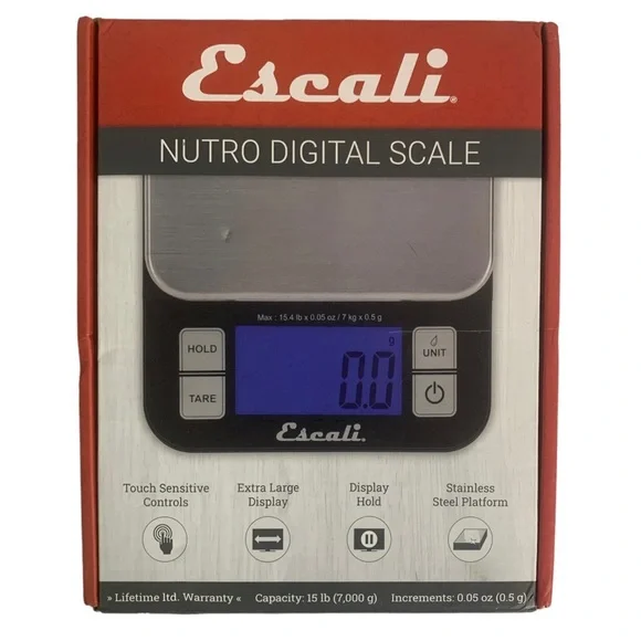 Escali Nutro Digital Food Scale Multi-Functional Kitchen Appliance Black