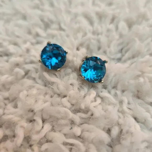 NEW Blue Rhinestone Stud Post Earrings