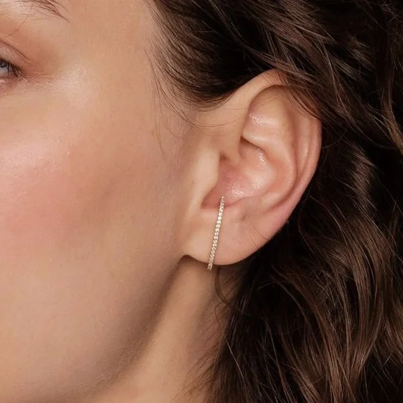 NEW 14K Gold Plated Minimalist Suspender Ear Cuff Earrings