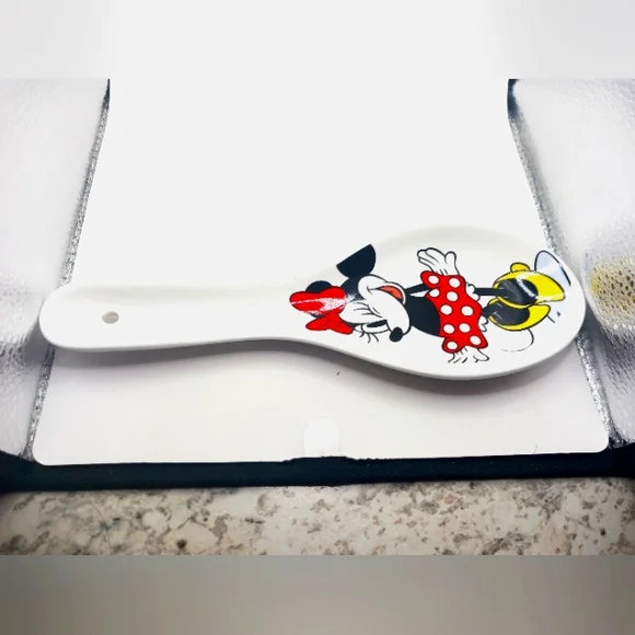 Minnie Mouse Disney Ceramic Spoon Rest+ 2 Mickey Oven Oversized Mitts New