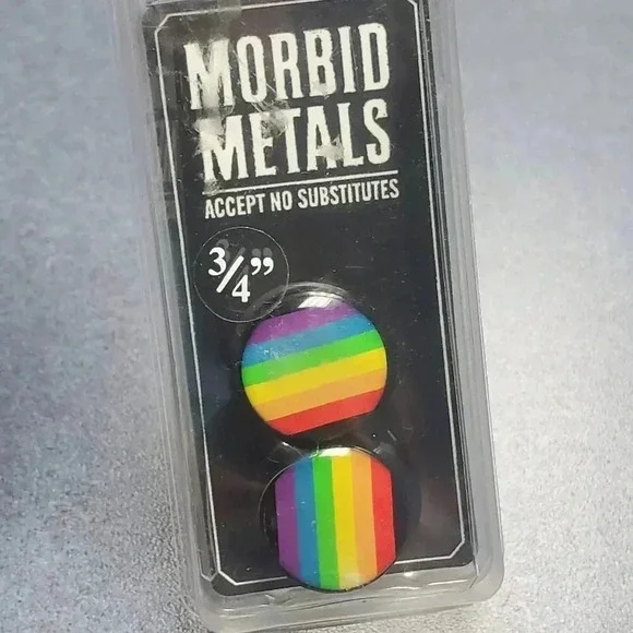Morbid Metals Acrylic Rainbow Ear Plugs Gauges 3/4
