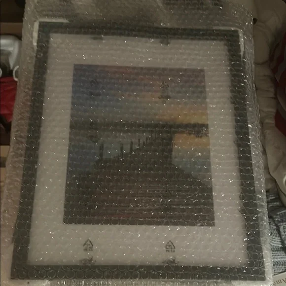 3 large Black Frames for Hanging with White Frames & Clear Plastic New