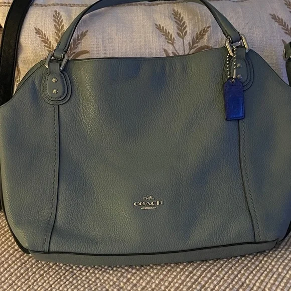 Coach Bluish Gray Leather Tote Bag No B1780-57124