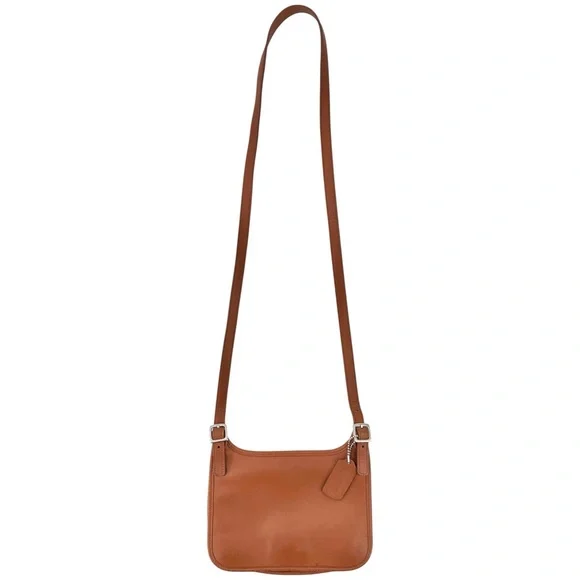 COACH 9132 Vintage Brown Small Leather Hippie Flap Crossbody Bag