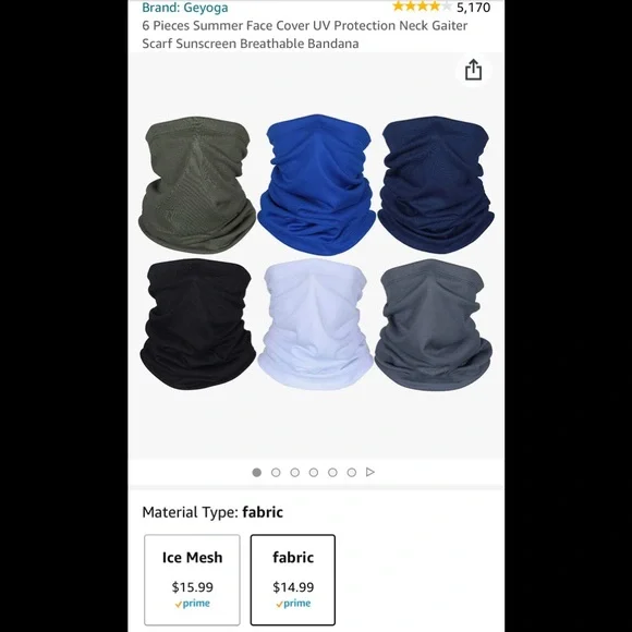 *NIP* 6 piece neck gaiters