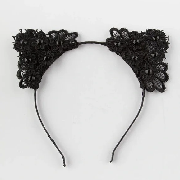 HALLOWEEN NWT Full Tilt Rhinestone & Lace Cat Ears