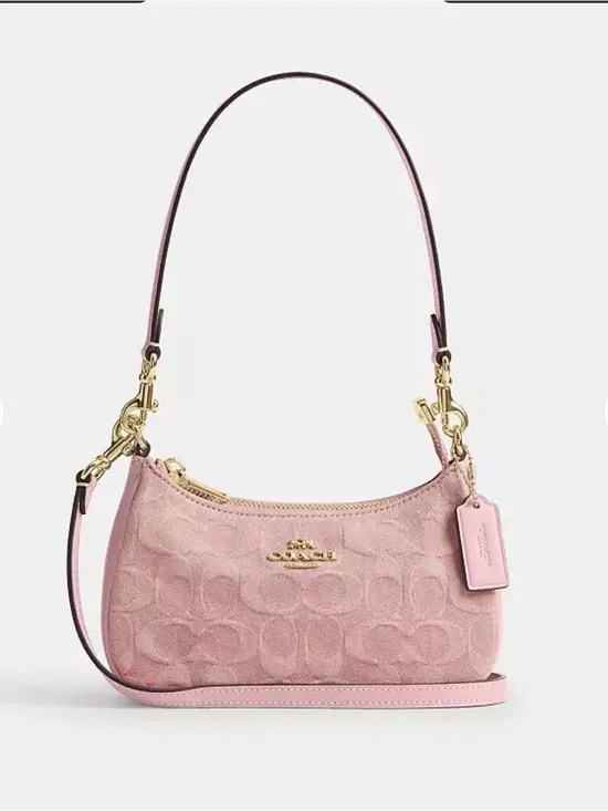 Coach Teri Mini Crossbody Bag In Signature Pink Denim