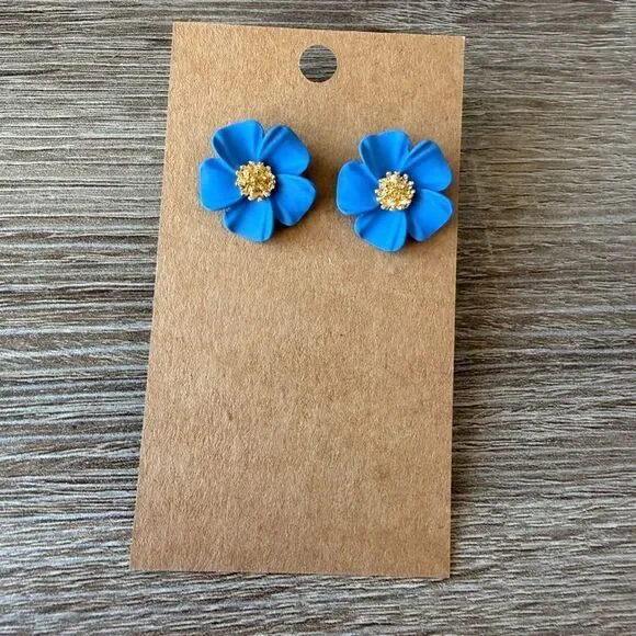 Blue Flower Earrings N1181