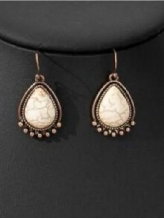 Teardrop Stone Dangle Earrings M1836
