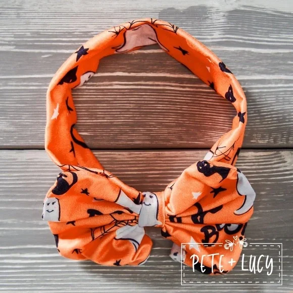 Girls Limited Edition Halloween Bow Headband - Soft Material for Spooky Style