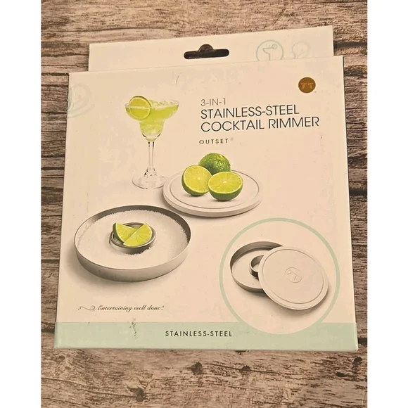 Chillware By Outset 3 In 1 Stainless Steel Cocktail Rimmer New-Sealed (207)