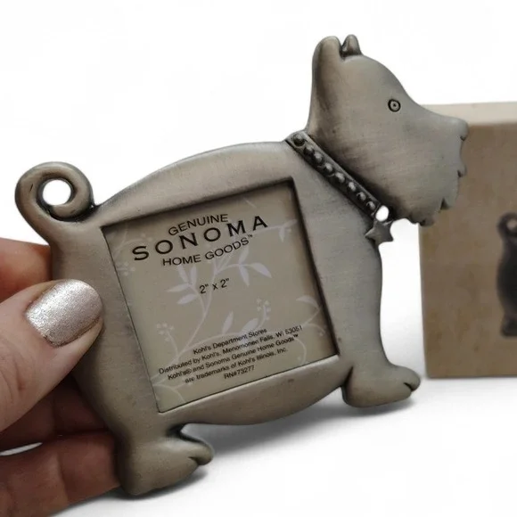 Sonoma Dog Photo‎ Frame 2x2 Pewter Finish Giftable Pet Lover Keepsake Boxed NEW
