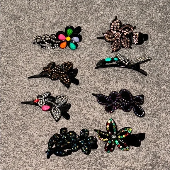 New Colorful Floral Kids Hair Clips Set