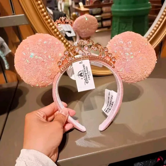 NWT Disney Pink Sequin Tiara Headband