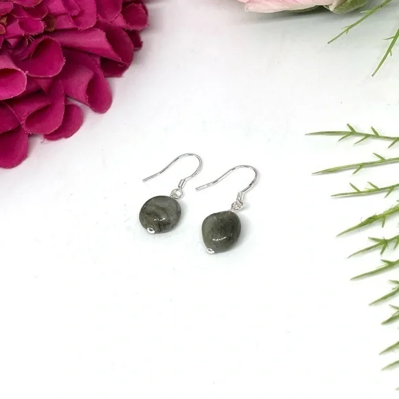 NEW⚜️925 Labradorite Gemstone Dangly Handmade Earrings