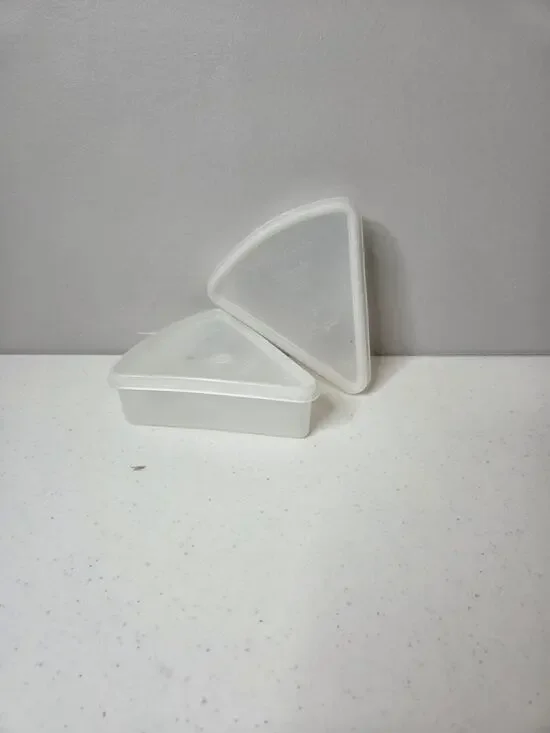 Vintage Tupperware Clear Pie Containers Set of 2 Storage Keepers Retro