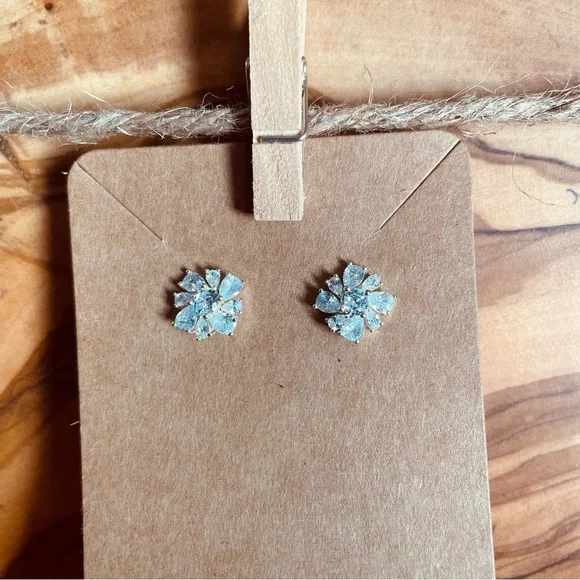 Elegant Silver Floral Earrings