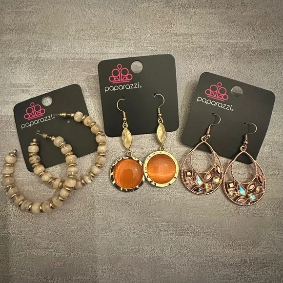 NWT Paparazzi Jewelry Set of 3 Dangling Earrings‎